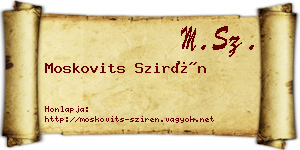 Moskovits Szirén névjegykártya